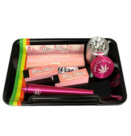 Wise Skies Small Pink Rolling Tray Set