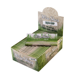 Wise Skies Green Hemp King Size Slim Rolling Papers (Box of 50)