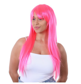 Long Wig, Bright Pink