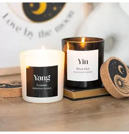 Set of 2 Yin Yang Black Oud and Coconut Candles