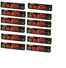 RAW Black King Size Slim Rolling Papers (12 Booklets)