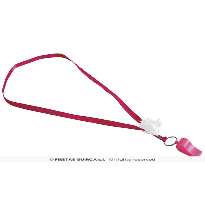 Pink Whistle with Ribbon