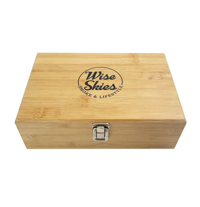 Wise Skies Bamboo Wooden Rolling Box