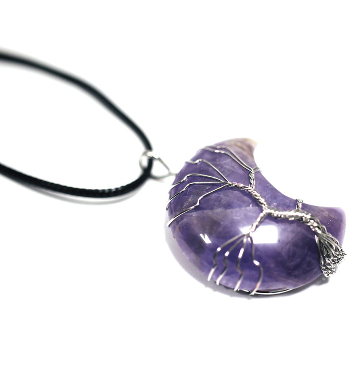 Crescent Shape Crystal Stone - Amethyst