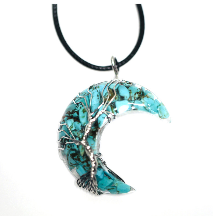 Crescent Shape Crystal Stone - Turquoise