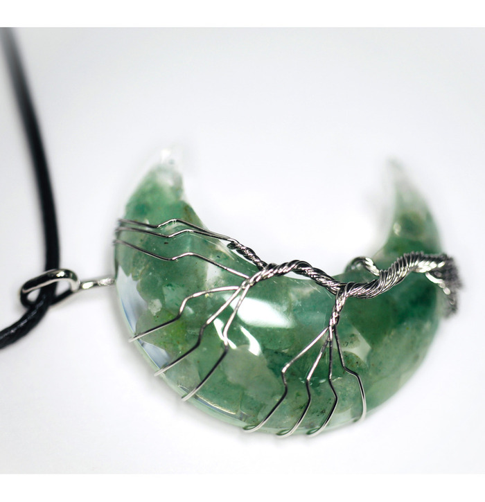 Crescent Shape Crystal Stone - Green Aventurine