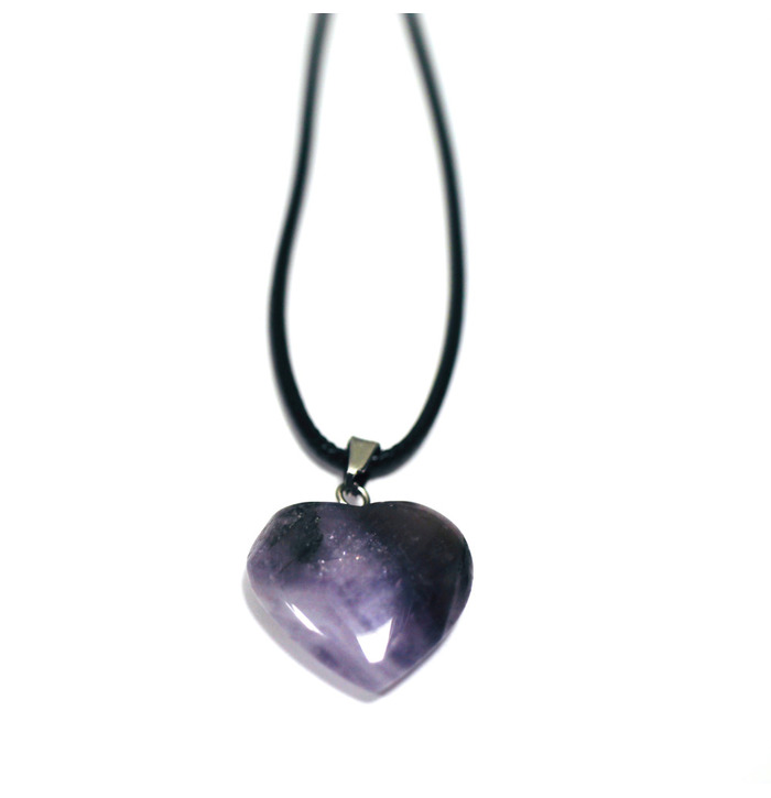 Small Heart Shape Crystal Stone - Amethyst