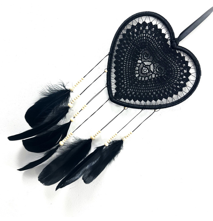 Dream Catcher Lace Heart Black