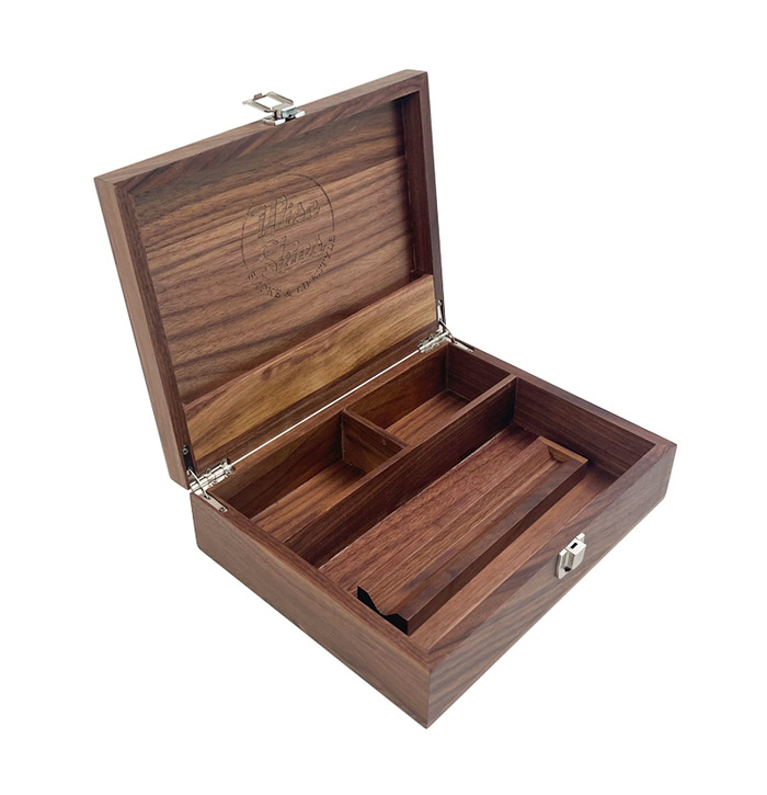 Wise Skies Deluxe Natural Walnut Wooden Rolling Box