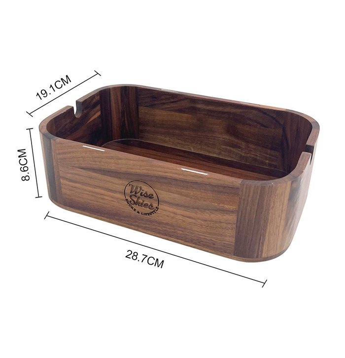 Wise Skies Walnut Medium Rolling Tray Magnetic Box