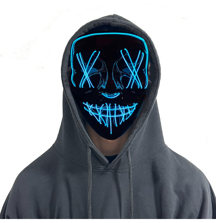 LED Stitches Mask, Blue