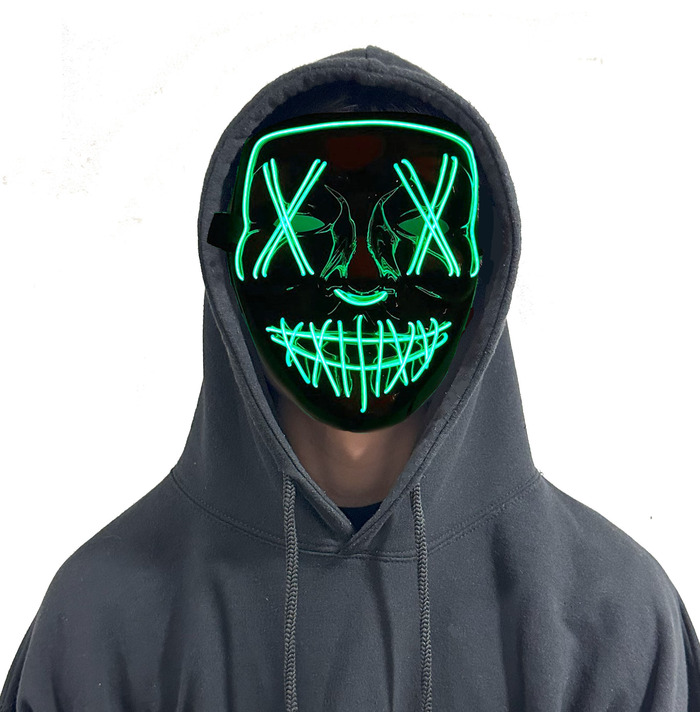 LED Stitches Mask, Green