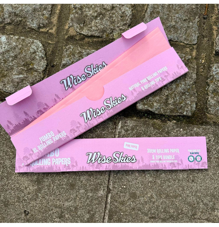 Wise Skies XXL Jumbo Pink Rolling Papers 30cm (Box of 12)