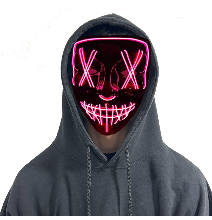 LED Stitches Mask, Pink