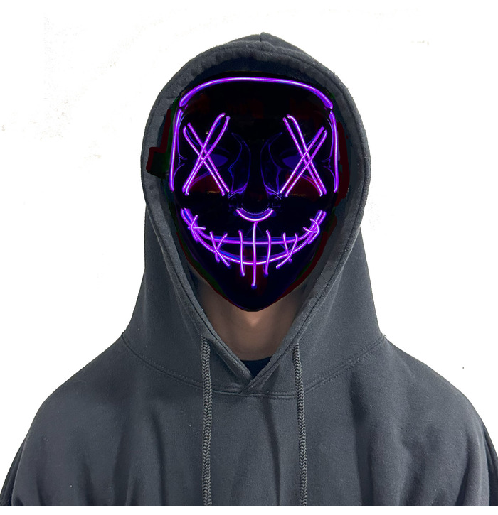 LED Stitches Mask, Purple