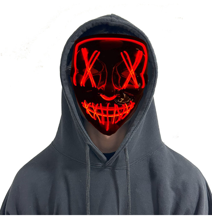 LED Stitches Mask, Red