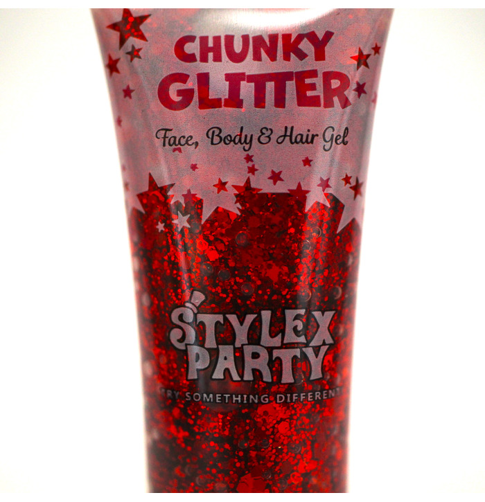 Face, Body & Hair Chunky Glitter - Red