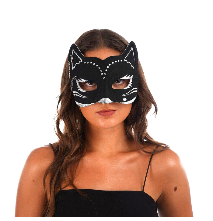 Cat Eye Mask, Black Silver