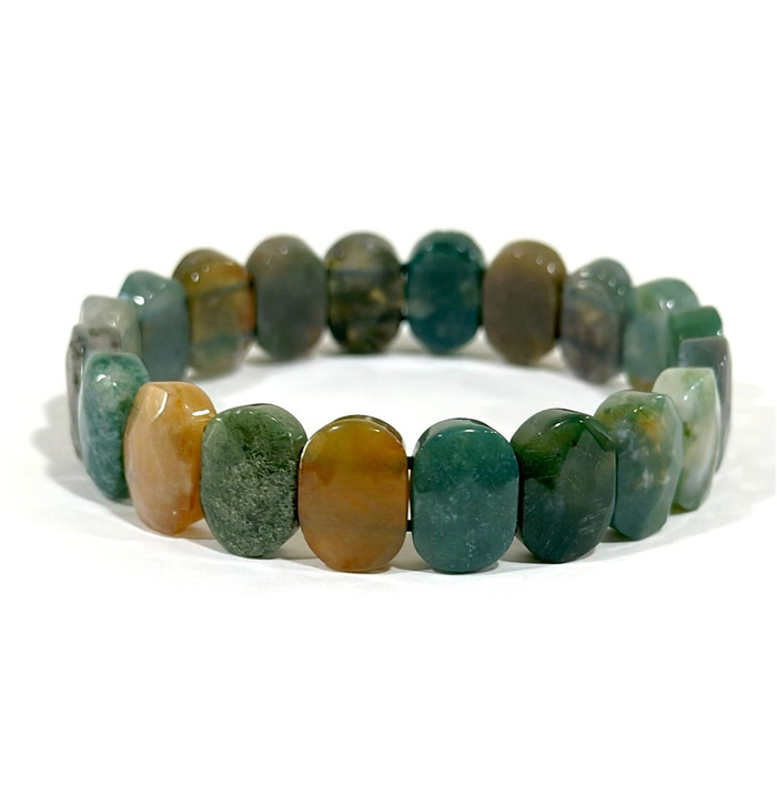 Cut Crystal Stone Bracelet - Indian Agate