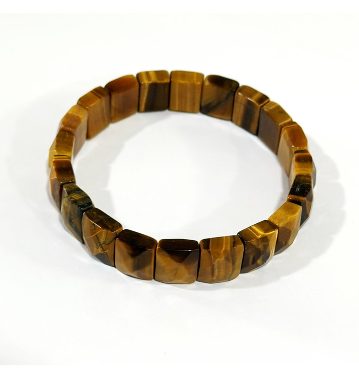 Cut Crystal Stone Bracelet - Tiger Eye 