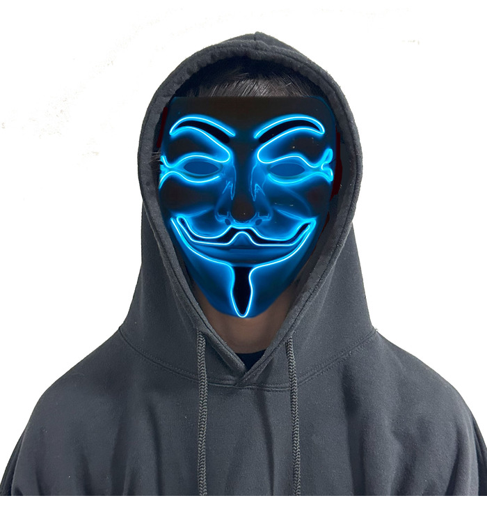 Anonymous LED Mask, Blue