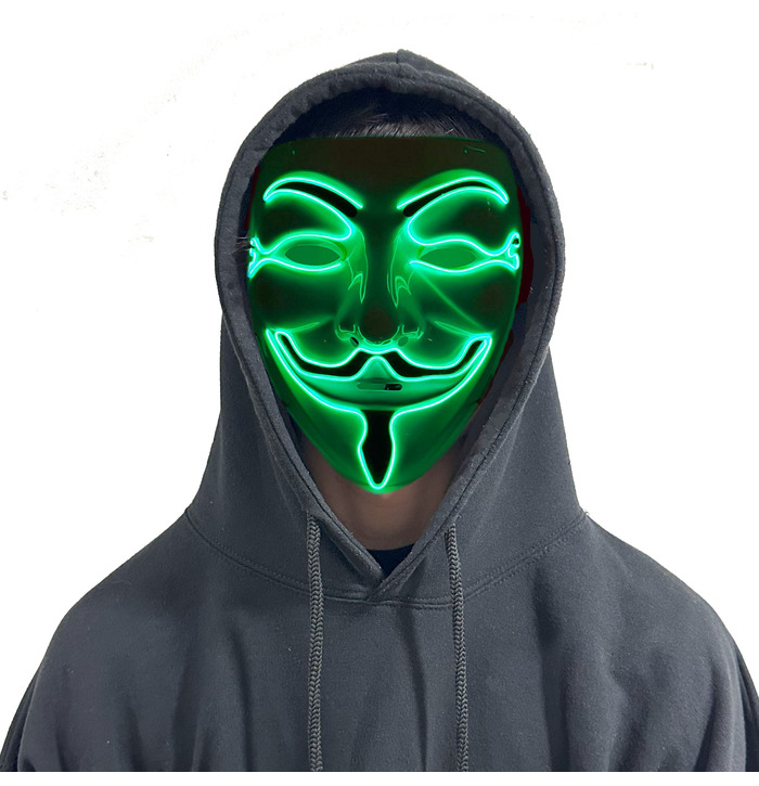 Anonymous LED Mask, Green