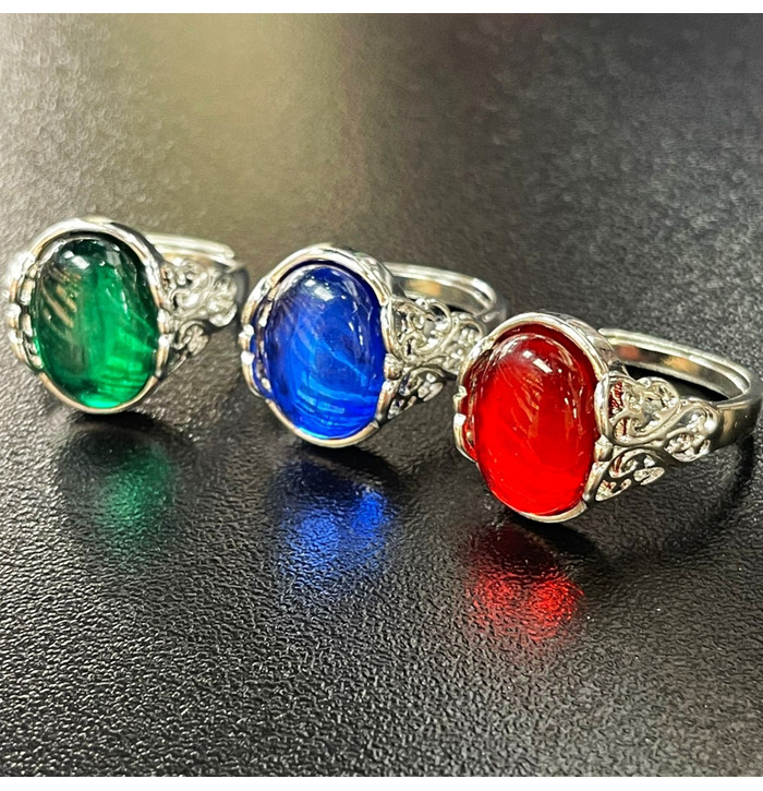 Jewelled Rings, Pack Of 3