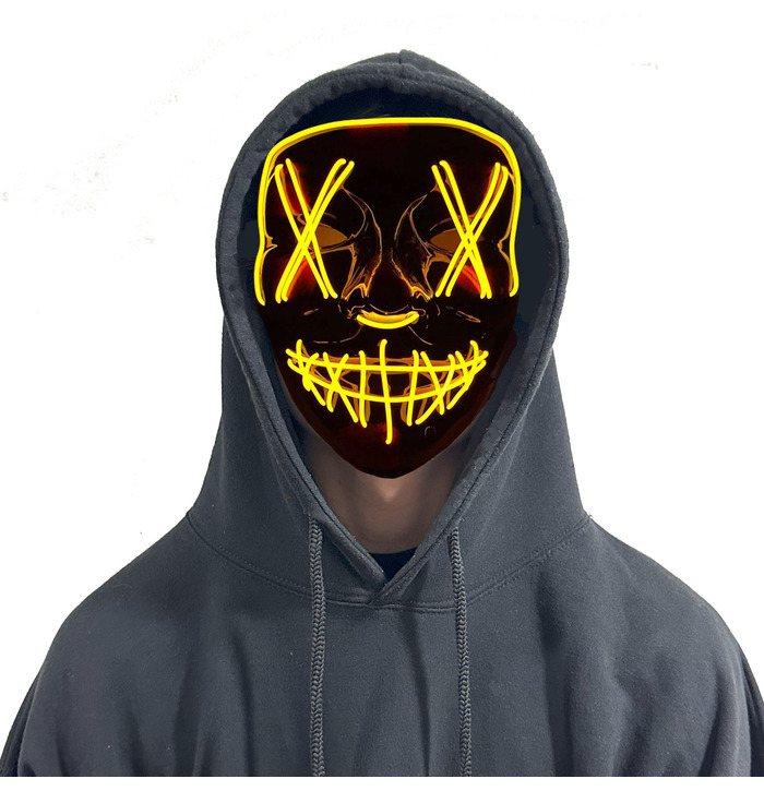 LED Stitches Mask, Yellow