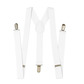 White adjustable clip-on suspenders