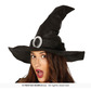 Leather like black witch hat 