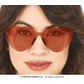 Transparent heart glasses, red