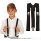 Childrens black adjustable clip-on suspenders