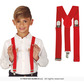 Childrens red adjustable clip-on suspenders