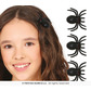 Set 3 spiders with hair clips 3 cm