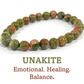 8mm beaded crystal stone bracelet - unakite