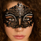 Elegant metal lace mask, silver 