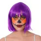 Purple short bob wig with fringe
