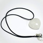 Clear quartz crystal stone heart necklace pendant