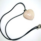 Rose quartz crystal stone heart necklace pendant