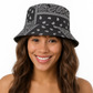 Black paisley bucket hat