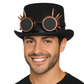 Black top hat & bronze spike goggles 