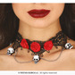 Skulls and roses choker