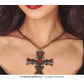 Gothic cross necklace with ruby 6 cm