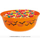 Orange bat trick or treating bowl, 27 cms