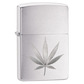 Zippo lighter chrome marijuana leaf design