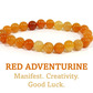 8mm beaded crystal stone bracelet - red aventurine