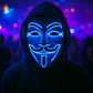 Anonymous led mask, blue