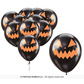 Black pumpkin smile balloons, bag of 10 (30cm)