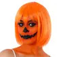 Neon orange short bob wig with fringe