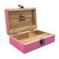 Wise skies pink wooden rolling box medium